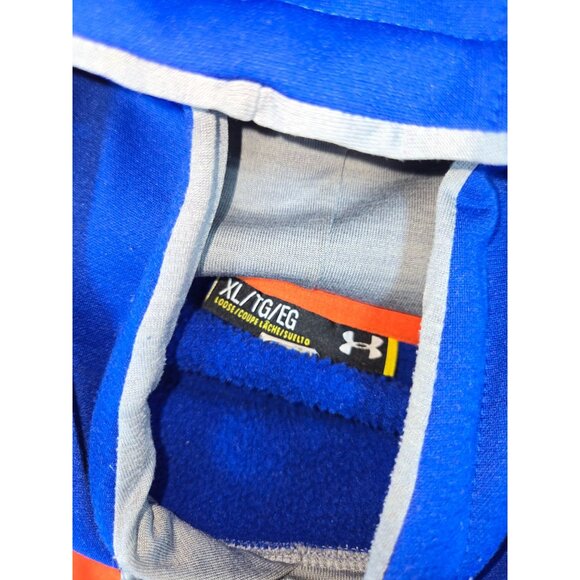 Under Armour Mens XL Blue UA Storm Hoodie Logo Pullover Loose Fit Fleece-Lined - Picture 5 of 7